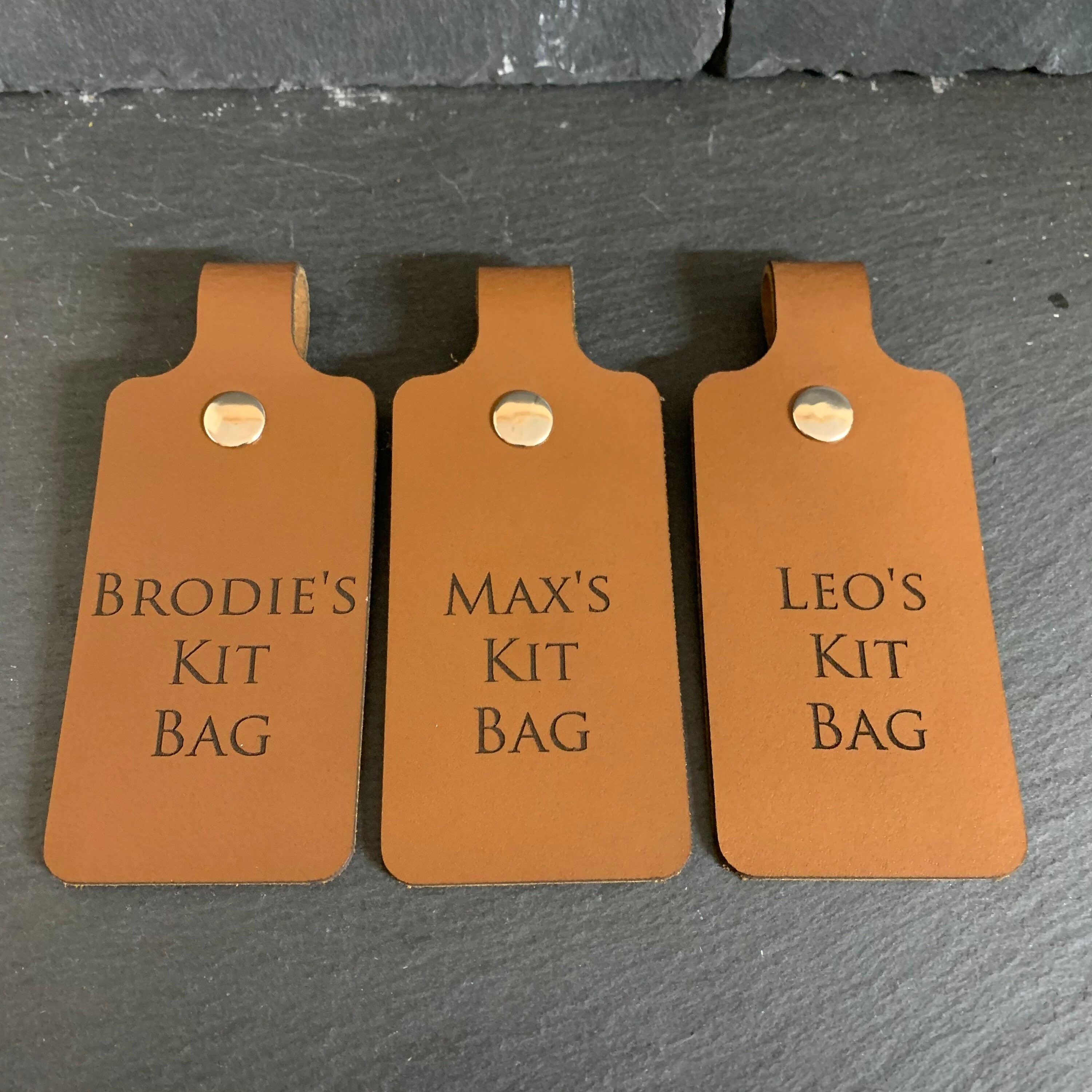 Personalised Engraved Leather Luggage / Bag Tag With Metal Etsy