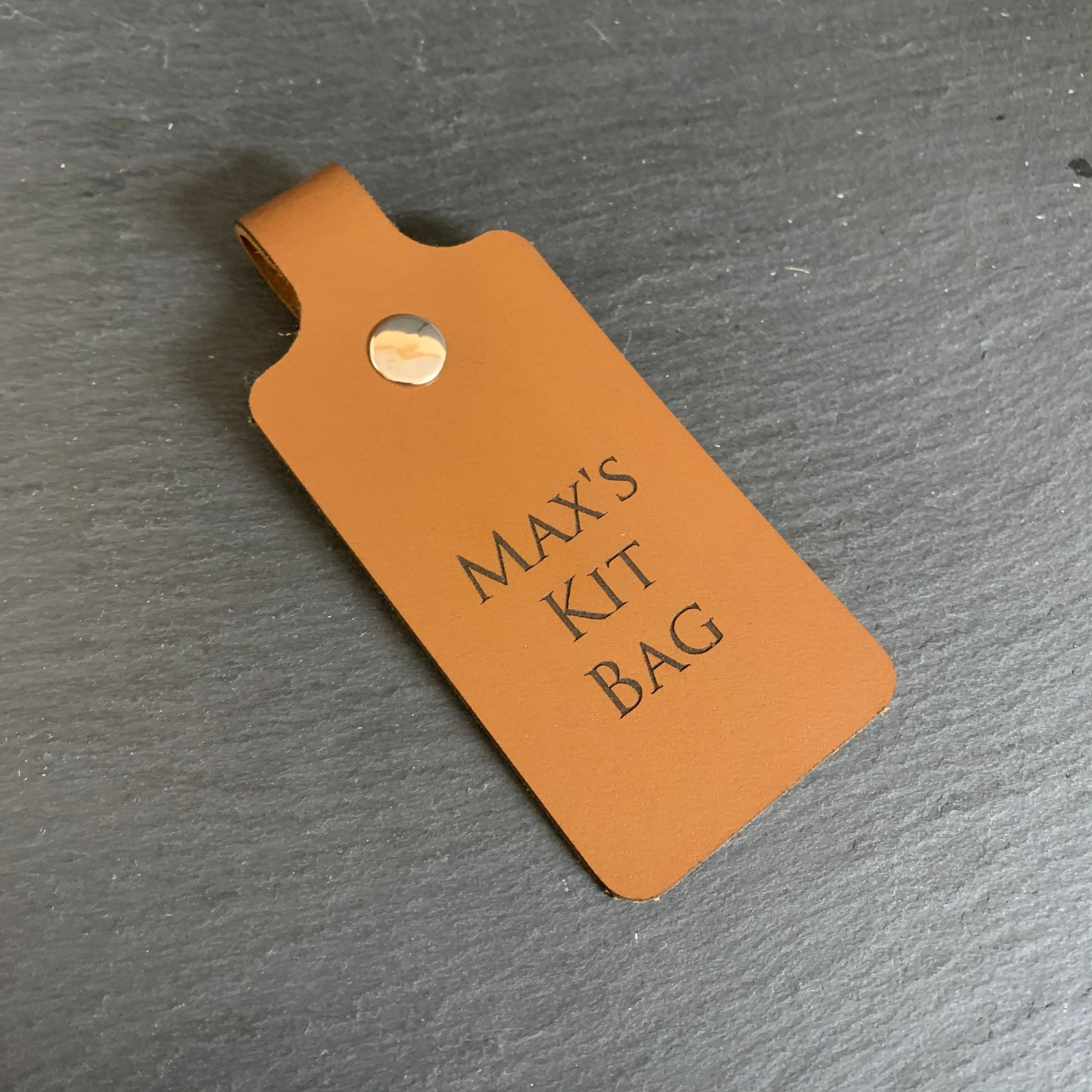 Personalised Engraved Leather Luggage / Bag Tag With Metal Etsy