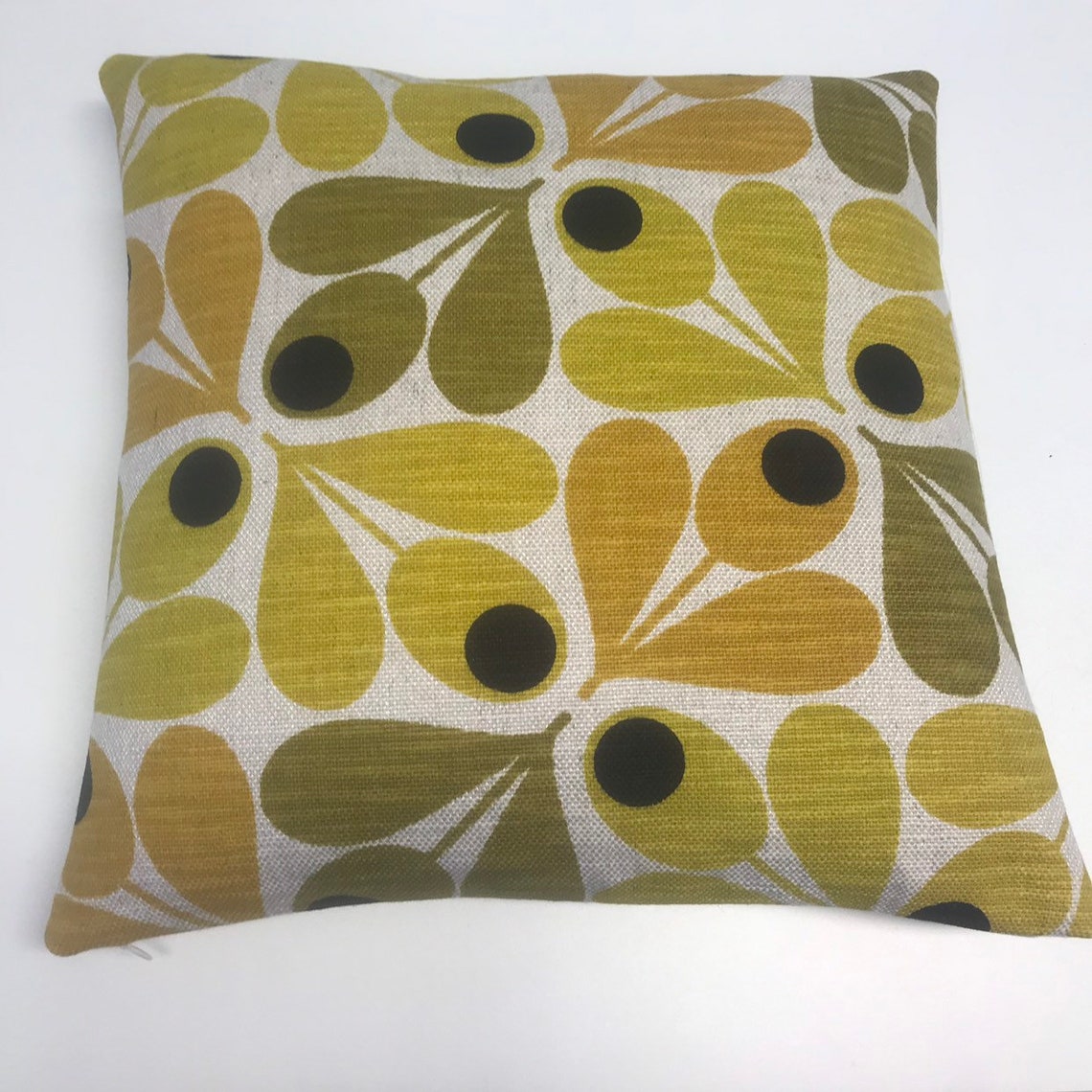 Orla Kiely Slub Acorn Cup Saffron Linen Blend Cushion Cover Etsy