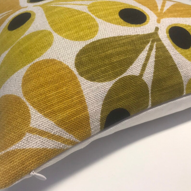 Orla Kiely Slub Acorn Cup Saffron Linen Blend Cushion Cover Etsy