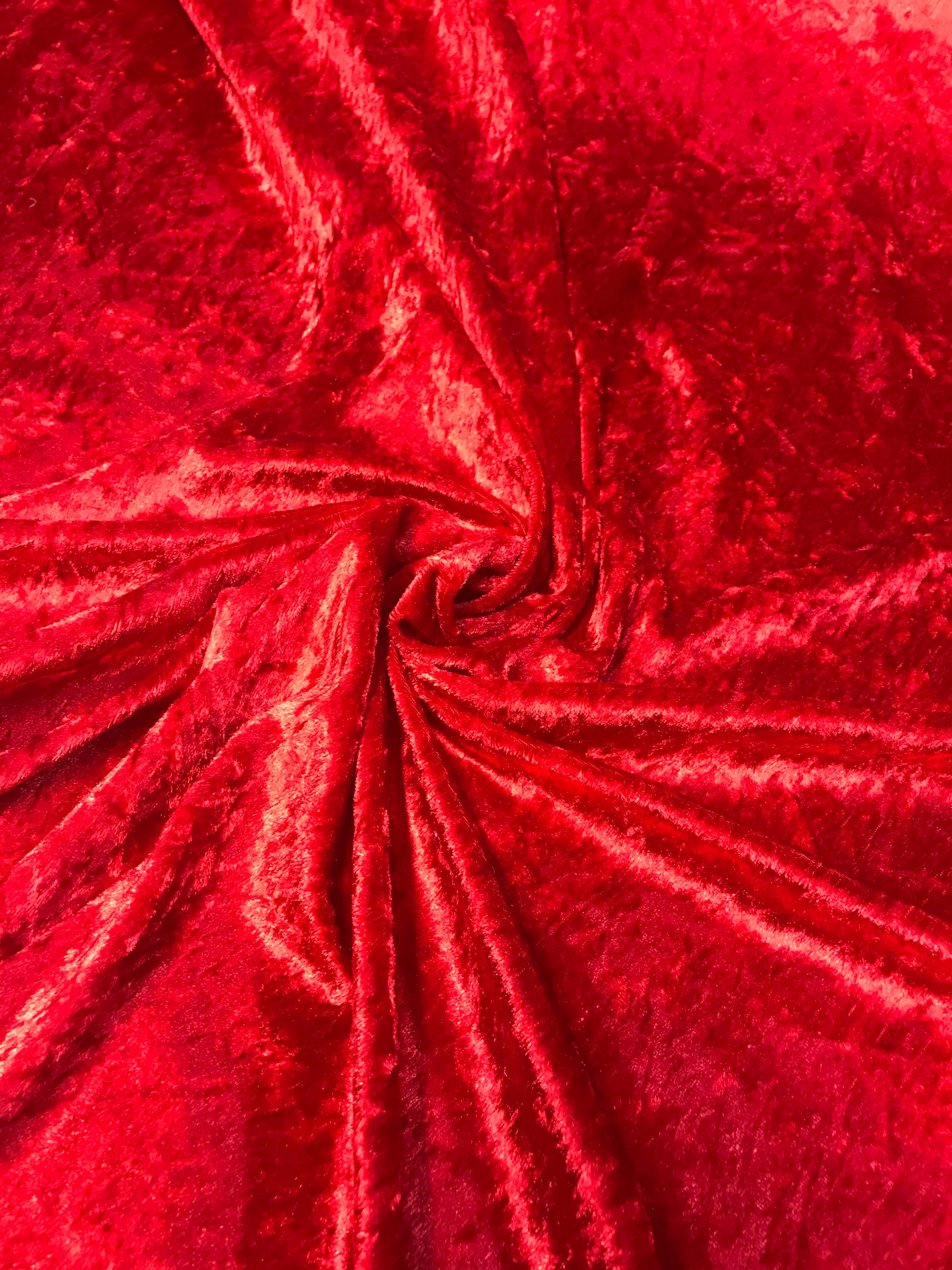 Red Crushed Velvet Velour Stretch Fabric Craft 150cm Wide | Etsy