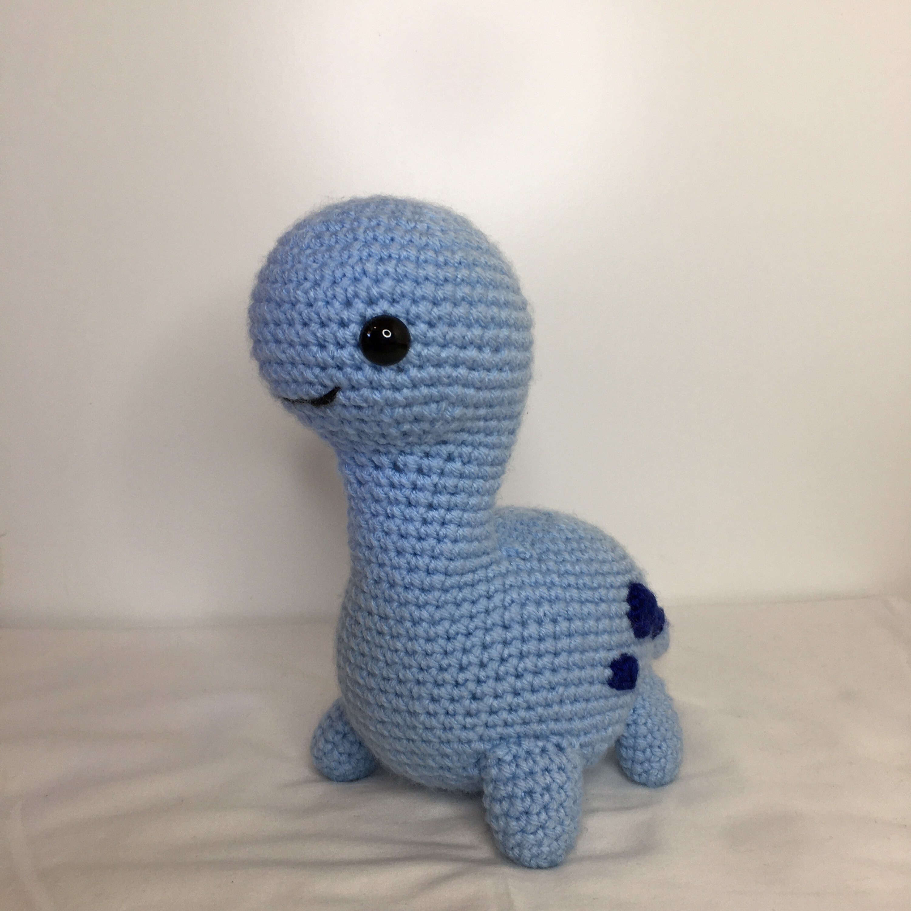 Handmade Crochet Dinosaur Toy blue w/ spots Etsy
