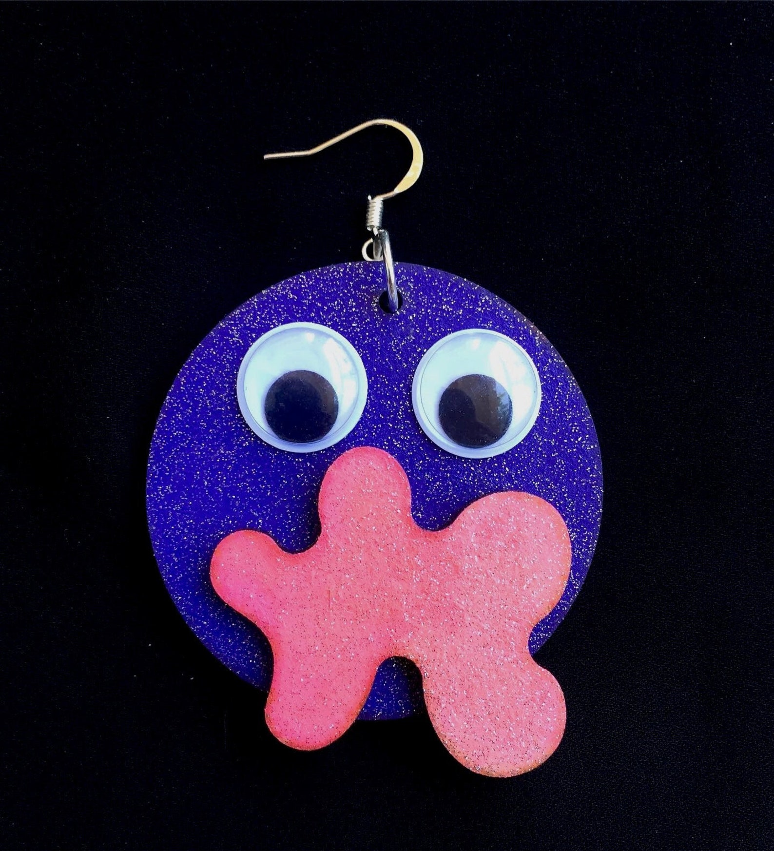 Purple Glittery Googly Eye Earrings Etsy