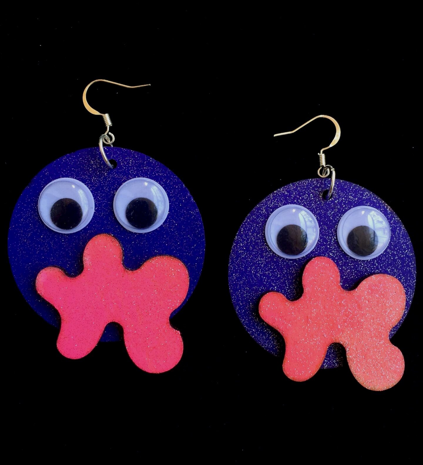 Purple Glittery Googly Eye Earrings Etsy