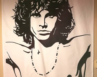 Image of Jim Morrison acrylic on fabric 148x130cm