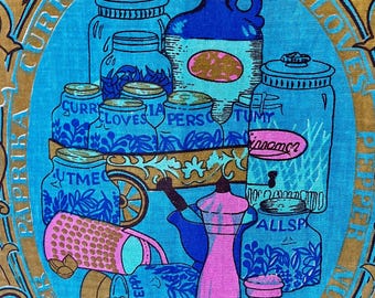 Vintage Tea Towel - Retro Kitchen Print - Unused