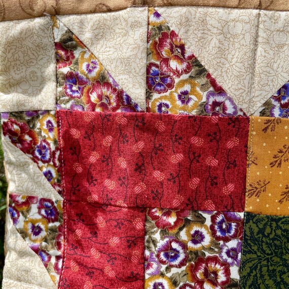 Handmade Patchwork Garment Bag: Quilted Cotton Tr… - image 7
