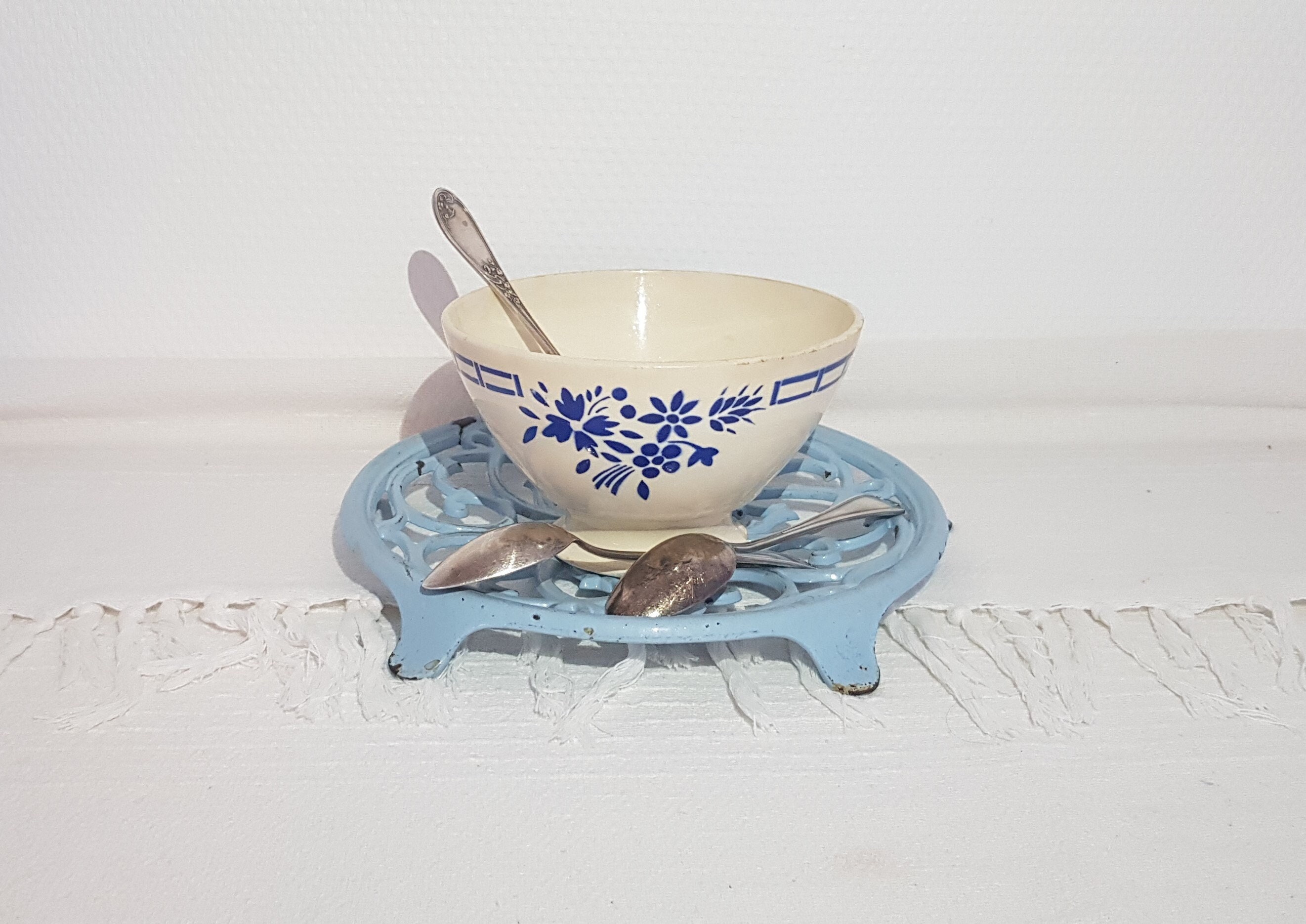 Ancien Bol en Faïence de Badonviller - Antique French Vintage Campagne Chic, Shabby Cottage Café, Th