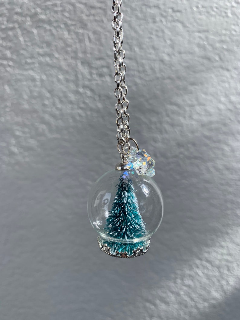 Snow Globe Necklace Etsy