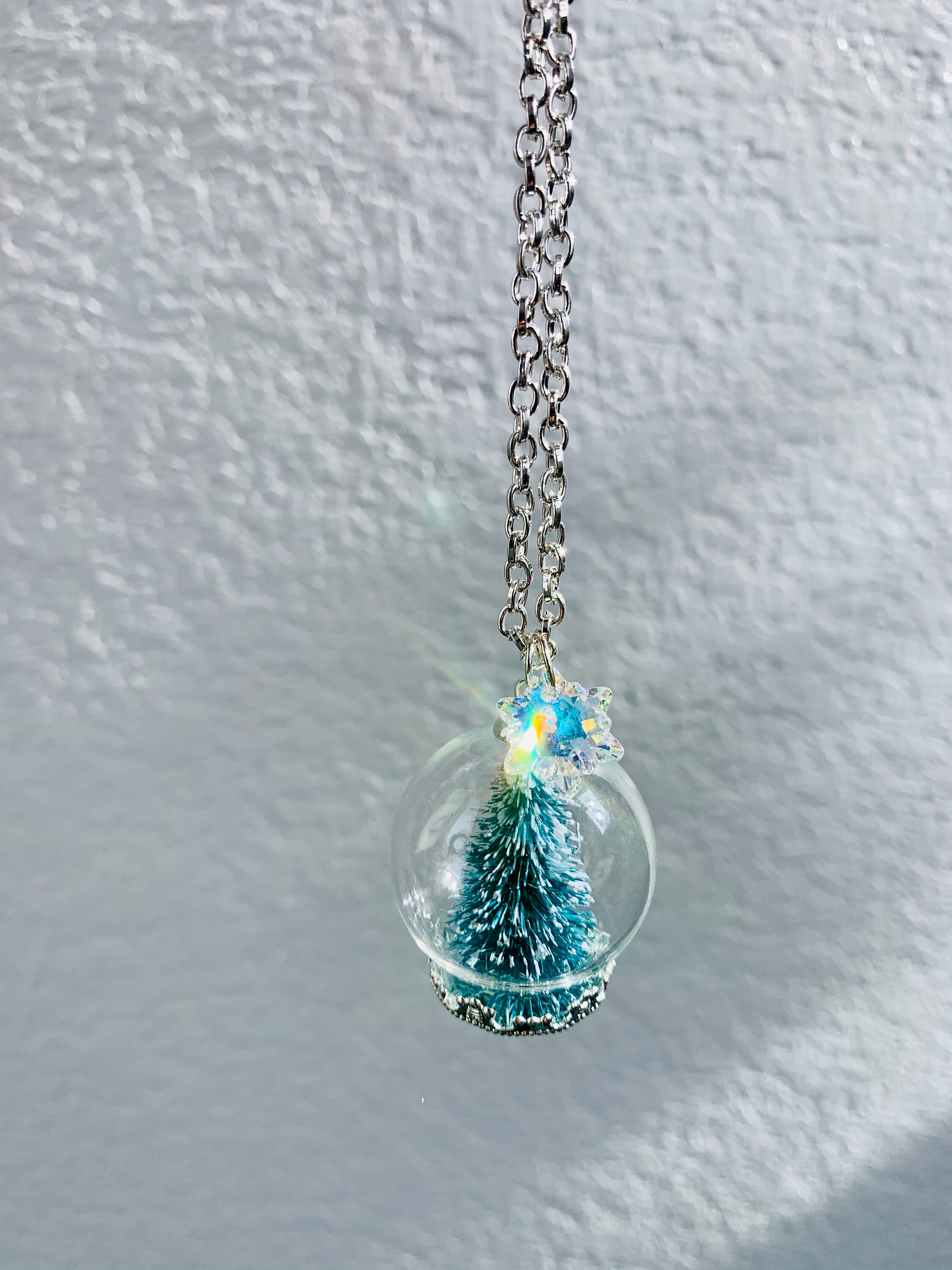 Snow Globe Necklace Etsy