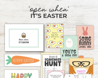 Open When It's Easter, Letter Label and Inserts, Long Distance Relationship, Love Letter, Easter College Care package