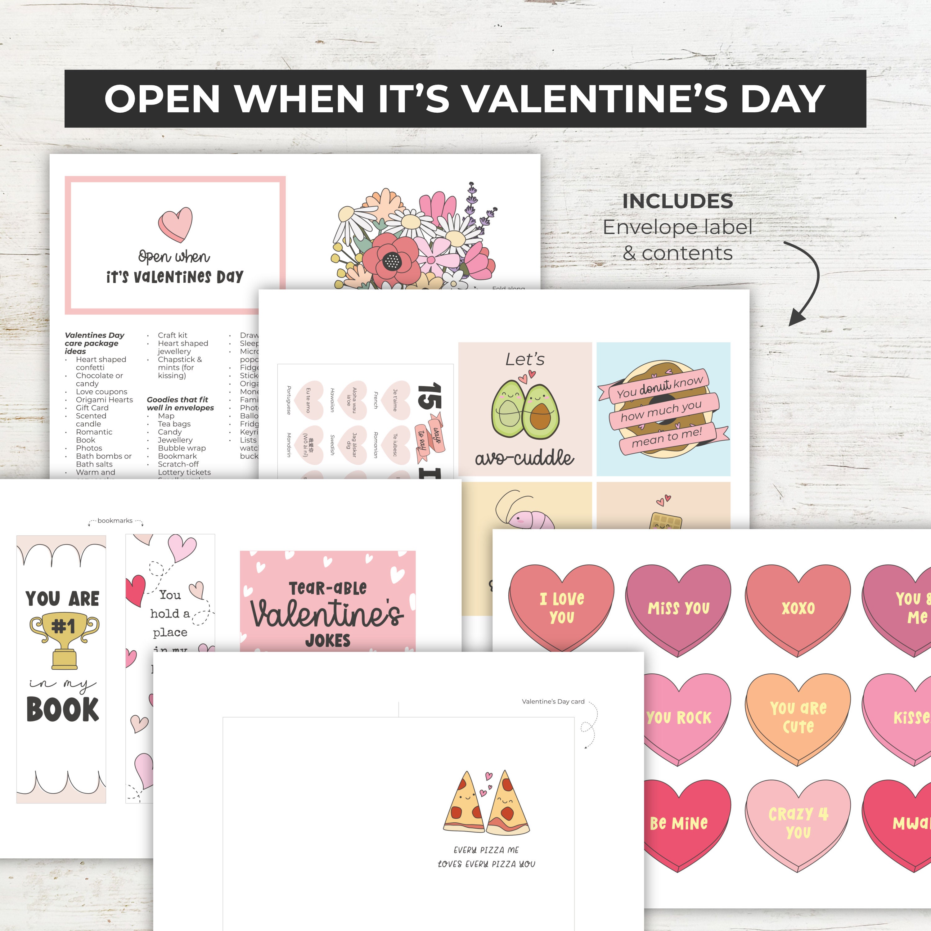 Open When It's Valentine's Day, Letter Label and Inserts, Long