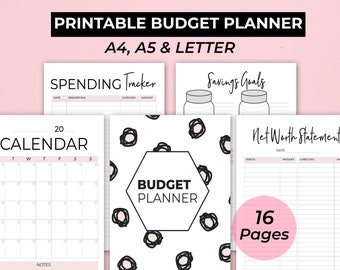 Budget Binder Printable, Finance Planner Bundle, Financial Journal, Budget Planner Kit, Money & Budgeting Planning, Instant Download