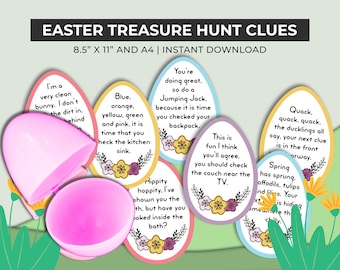 Easter Treasure Hunt for Kids, Easter Egg Clues, DIY Scavenger Hunt Printable, Easter Game, Treasure Hunt Clues, Easter Scavenger Hunt, PDF