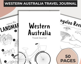 Western Australia Travel Journal & Activity Book, WA Camping Journal, Big Lap Travel Diary, Kids Travel Journal, Australia Kids Camping, WA