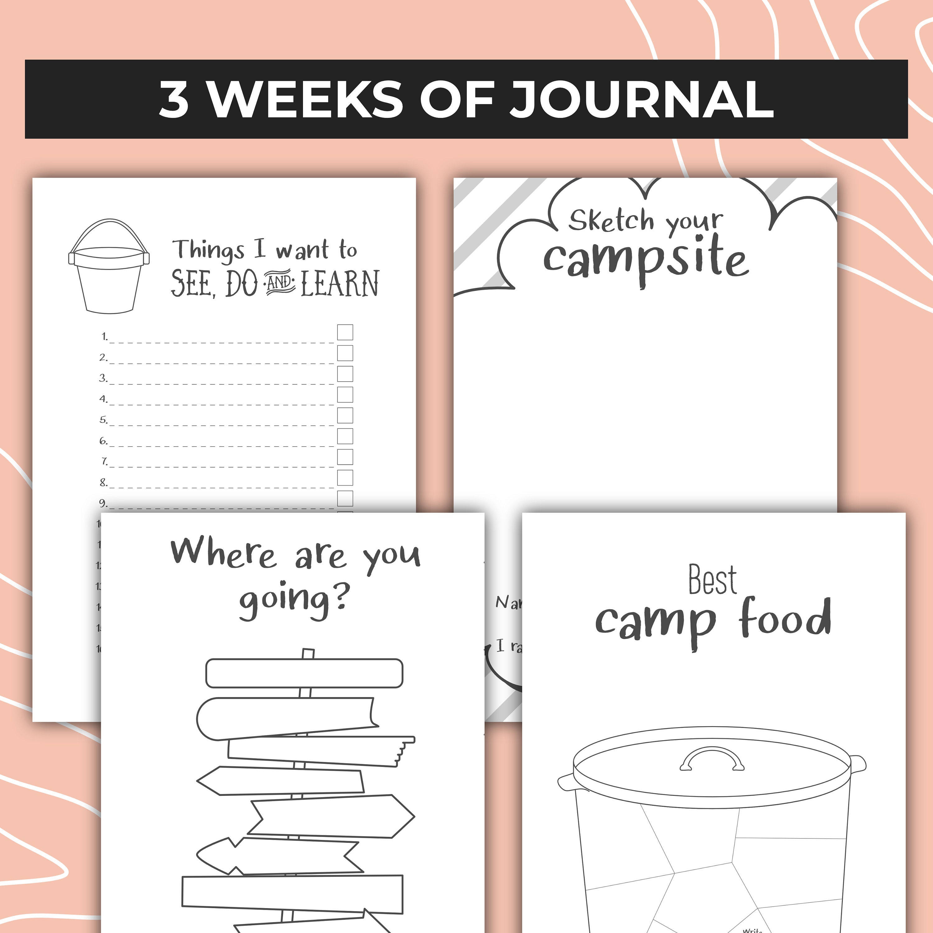 Kids Camping Journal Printable Camping Memories Gifts for | Etsy