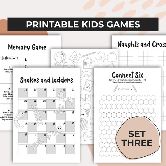 Printable Games for Kids Activities for Kids Indoor Home - Etsy