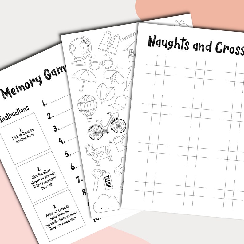 Printable Board Games Bundle Travel Games for the Car Travel Etsy