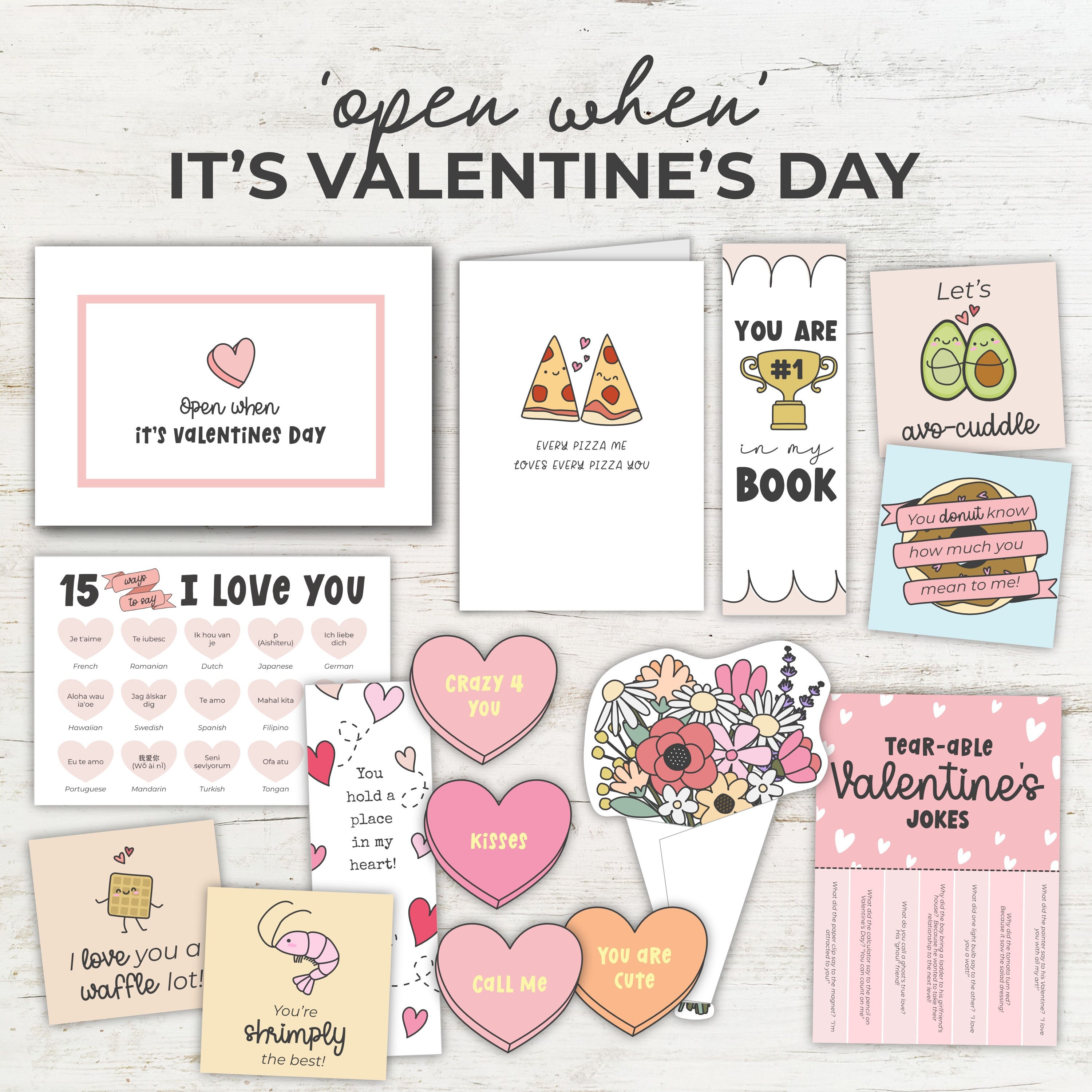 Open When It's Valentine's Day, Letter Label and Inserts, Long