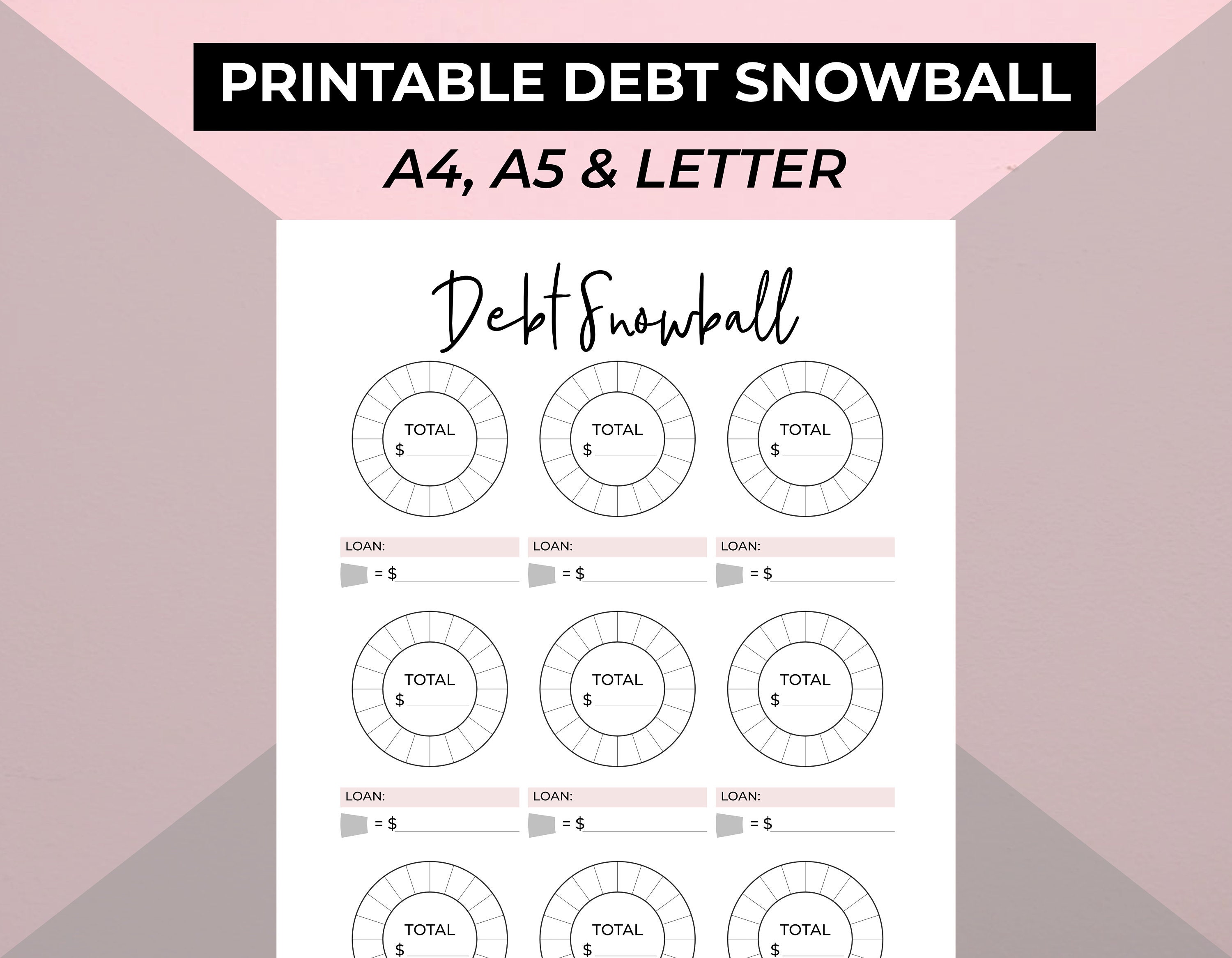 Debt Snowball Printable Worksheet, Debt Tracker, Debt payoff tracker, Dave Ramsey, Budget Binder Insert, Budget Planner, Instant download