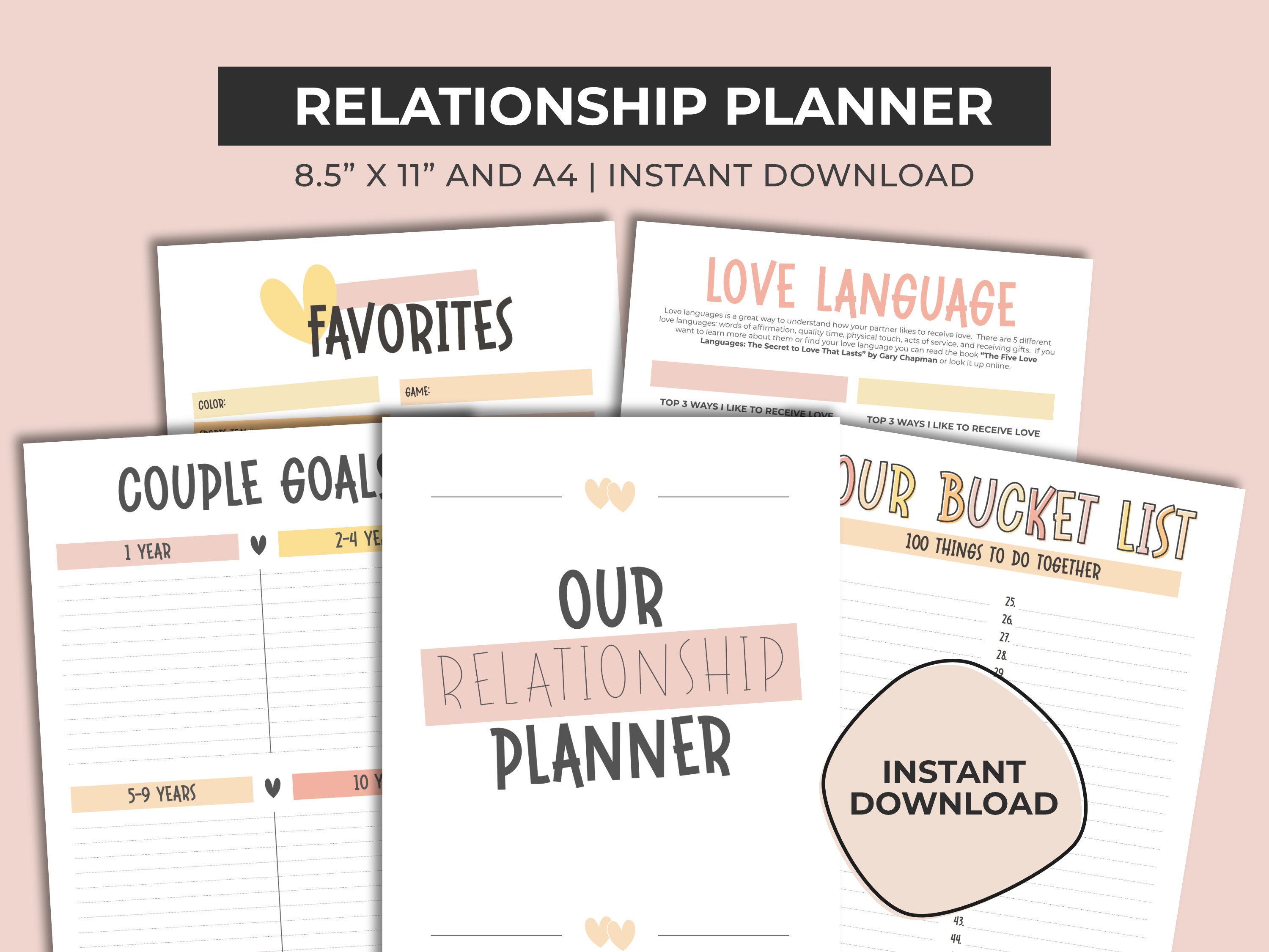 Relationship Journal Weekly Relationship Tracker Couples Journal