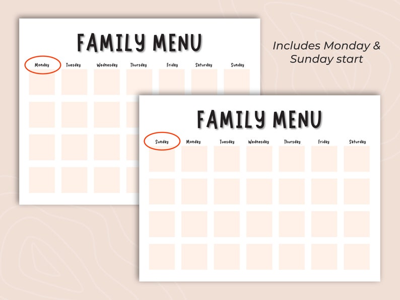 Editable Weekly Meal Chart & Cards, Visual Menu for Kids and Toddlers ...