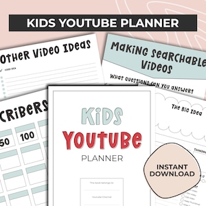 Kids Youtube Planner, Video Planner, Social Media Planner, Youtube Printable, Video Checklist, Vlog Planner, Social Media Content Creator