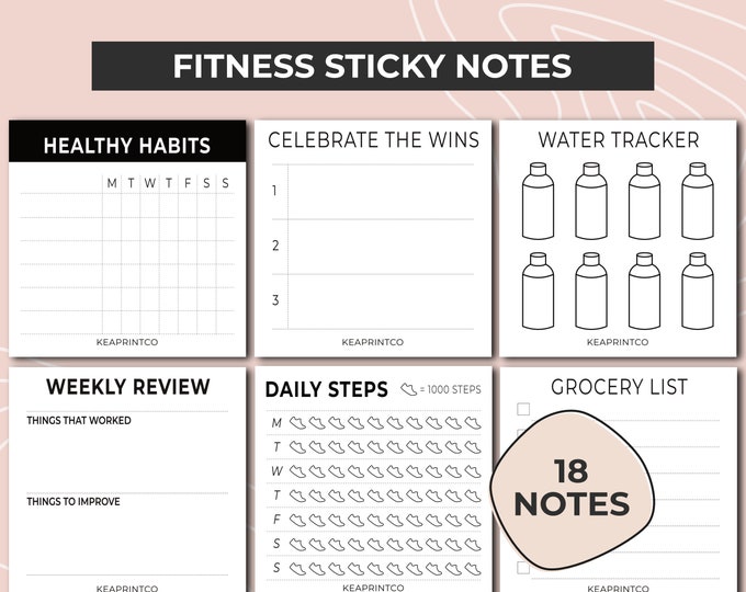 STICKY NOTES Printable + Template- 3x3