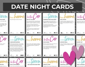 Cartes de rendez-vous amoureux, bocal avec rendez-vous amoureux, idées de rendez-vous romantiques imprimables, idées de rendez-vous galants, cadeau de premier anniversaire pour lui, idée cadeau Saint Valentin