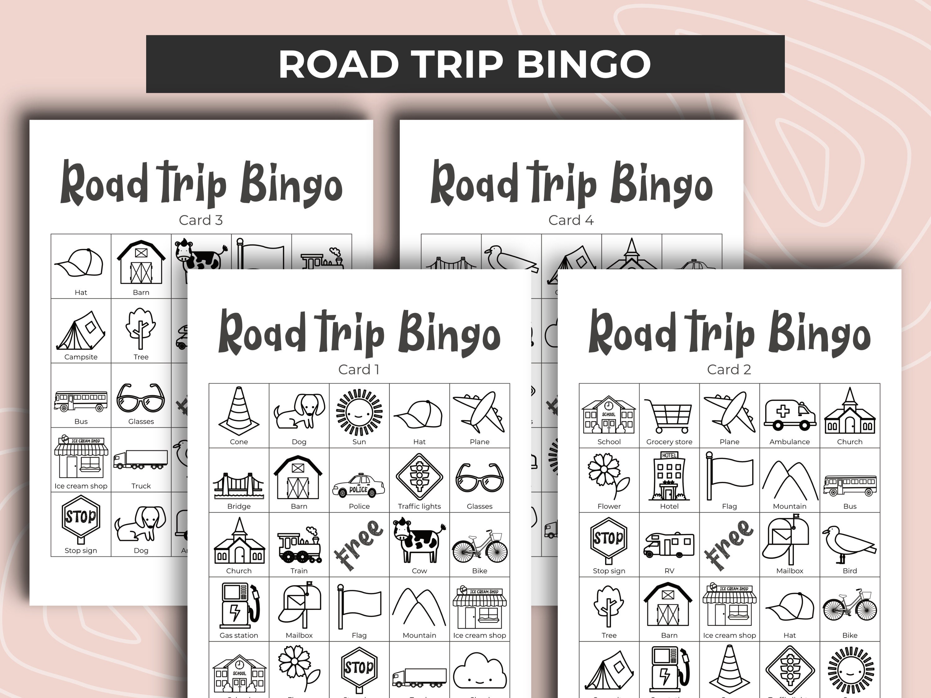 Road Trip Activity Pack, Printable Kids Activities, Road Trip Games ...