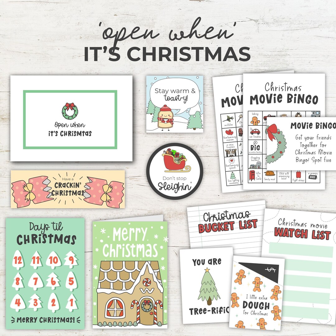 その他 Charming Holiday Letter Open When It's Christmas, Letter Label and Inserts, Long Distance