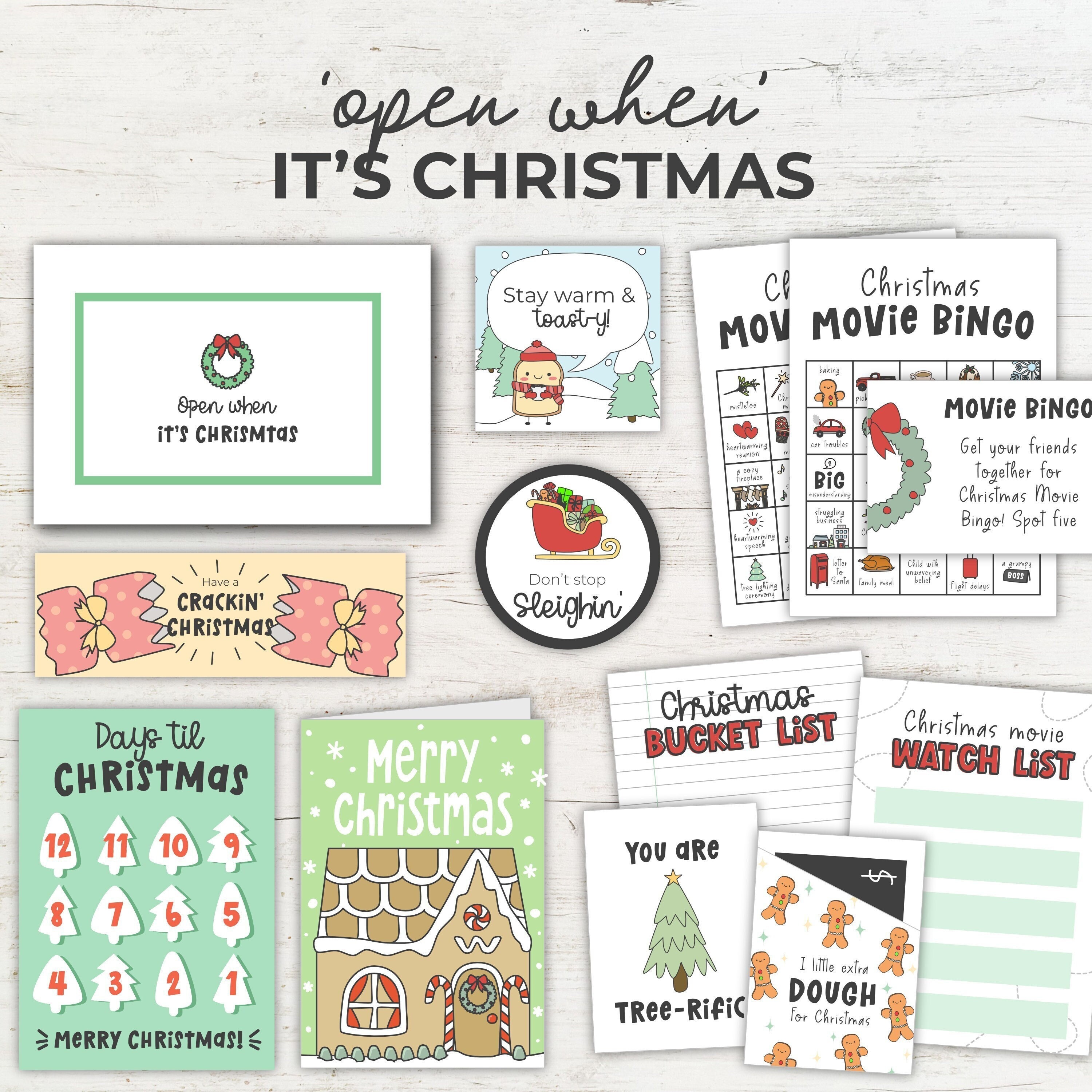 Open When It's Christmas, Letter Label and Inserts, Long Distance