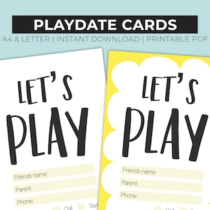 Playdate Karten, Kinder Calling Cards, Keep in Touch Karten, druckbare Mommy Karten, Calling Cards, Sommer Play Date Karten, Last day of school