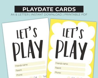 Playdate Karten, Kinder Calling Cards, Keep in Touch Karten, druckbare Mommy Karten, Calling Cards, Sommer Play Date Karten, Last day of school