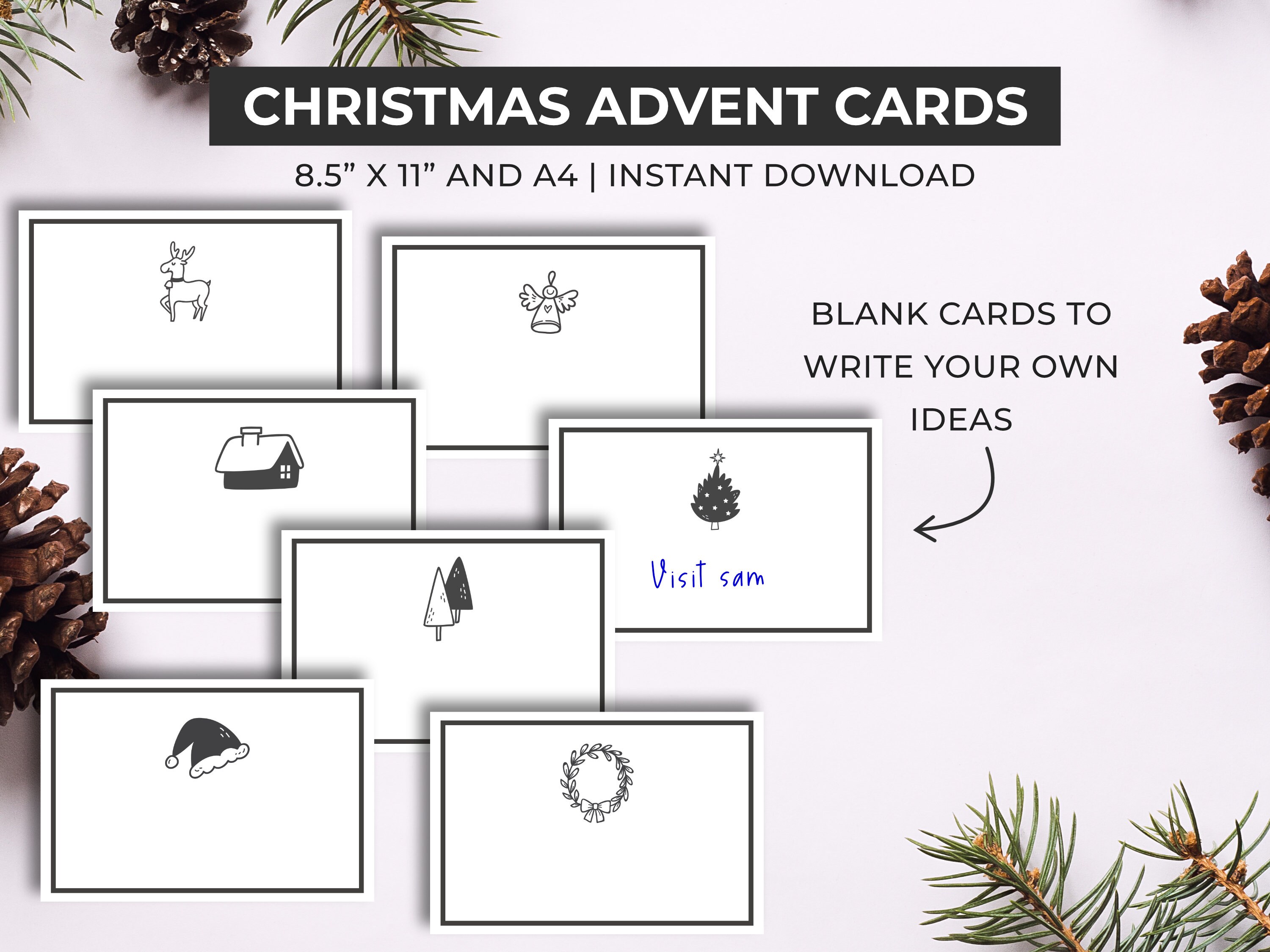 Christmas Activity Cards, Printable Advent Calendar Fillers for Kids ...
