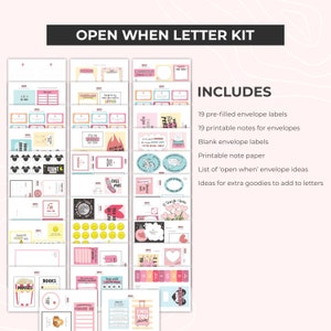Printable Open when Letter kit for Couples, Long Distance Relationship, Gift for him, Anniversary Gift, Military Deployment, Care Package image 6