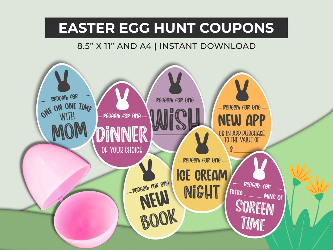 Easter Egg Coupons Gift for Kids Easter Egg Filler