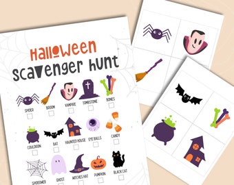 EDITABLE Halloween Scavenger Hunt, Kids Halloween Game Printable, Fall Scavenger Hunt, Party Game, Boo Party, Play Indoors or Outdoors
