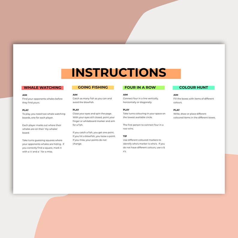 Printable Whiteboard Marker Games for Kids Activities for Kids Indoor