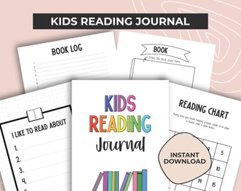 Reading Journal Printable, Kids Book Journal, Summer Reading Log for Children, Book Tracker, Reading Challenge, Reading List, Book Log, PDF