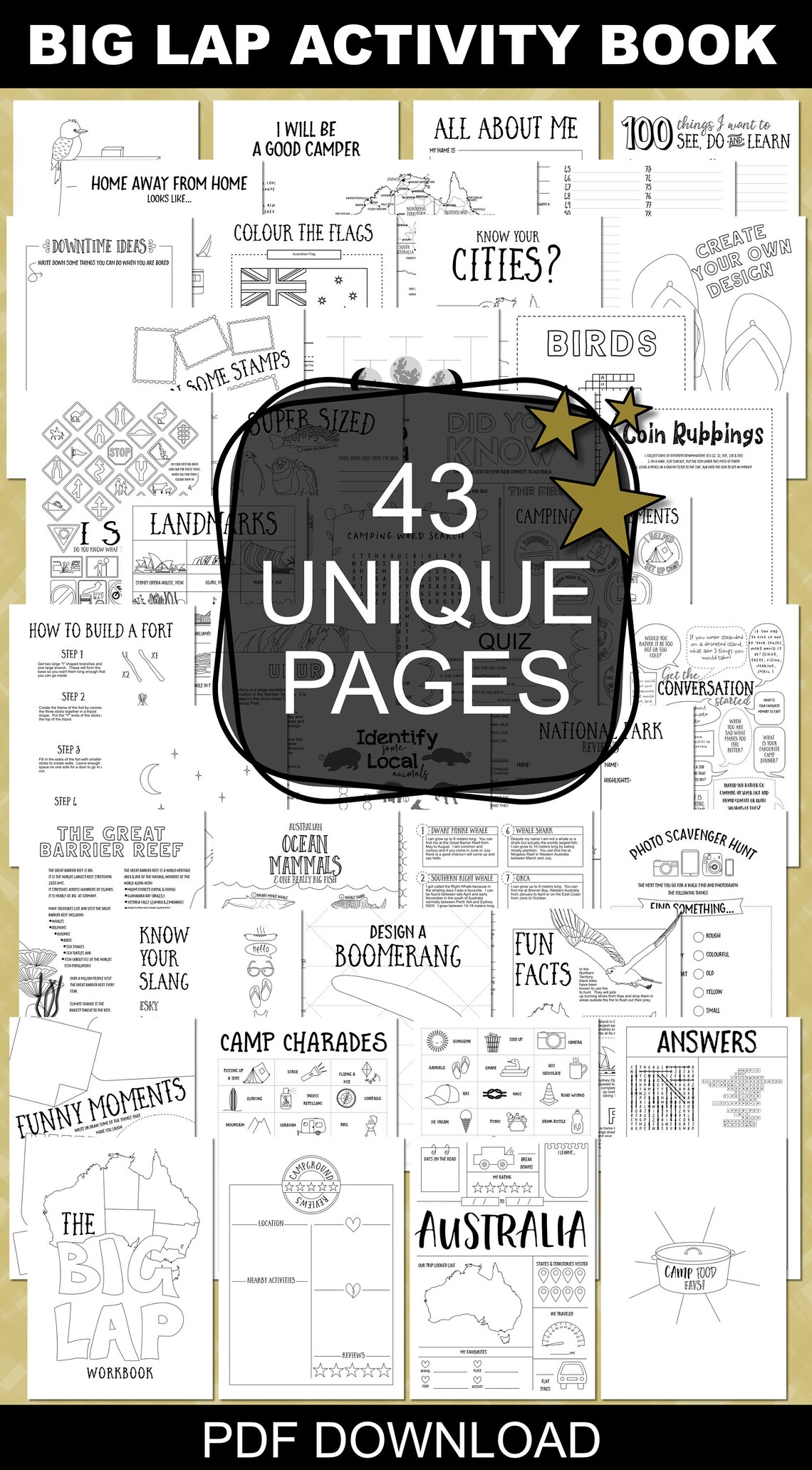 Australia Travel Journal & Activity Book for Kids Travelling Etsy