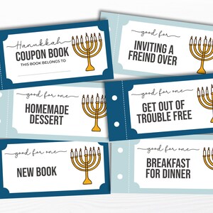 Livre de coupons Hanoukka pour enfants, cadeau attentionné, bon de Hanoucca imprimable, chèque-cadeau de dernière minute, joyeux Hanoucca