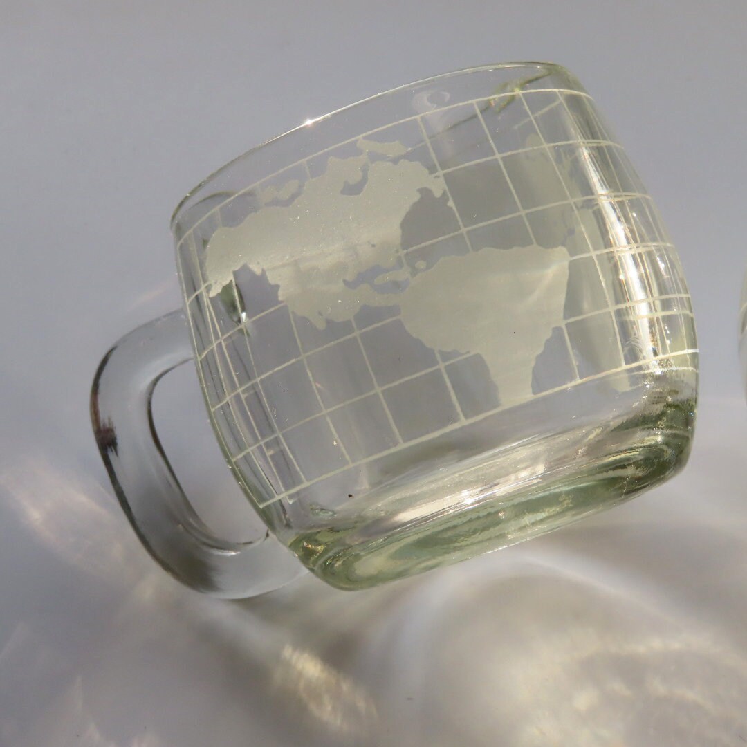 Vintage Nestle Globe Cups Glass World Globe Coffee Mugs Set Etsy