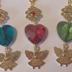 Achteruitkijkspiegelhanger "Hart met engel", beschermengel, autodecoratie, autospiegelhanger