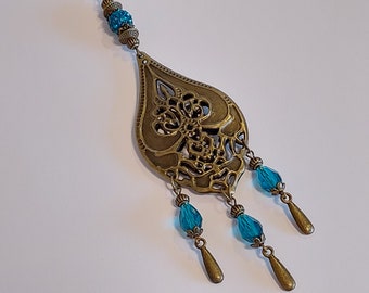 Rear view mirror pendant "Orient drops", car decoration, lucky charm