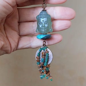 Achteruitkijkspiegelhanger "Jade Buddha Amulet", autodecoratie, geluksbrenger