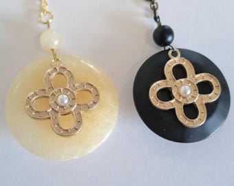 Rearview mirror charm "Gemstone with cross flower", Mother's Day gift, car decoration, lucky charm