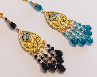 Rear-view mirror pendant "Orient 2 with rhinestones", car decoration, lucky charm