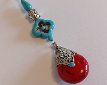 Rear view mirror pendant "Oriental Tibet 2", car decoration, lucky charm
