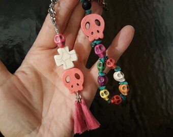 Crazy Skull Rear View Mirror Charm Car Decor Car Rear View Mirror Charm
